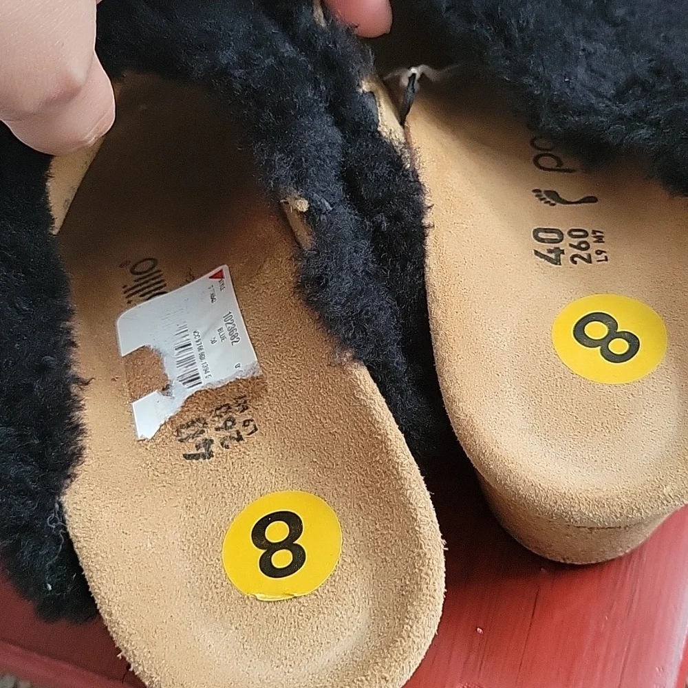 Papillio by Birkenstocks Namica Shearling Wedge Teddy Black 38 40 41 NWOB